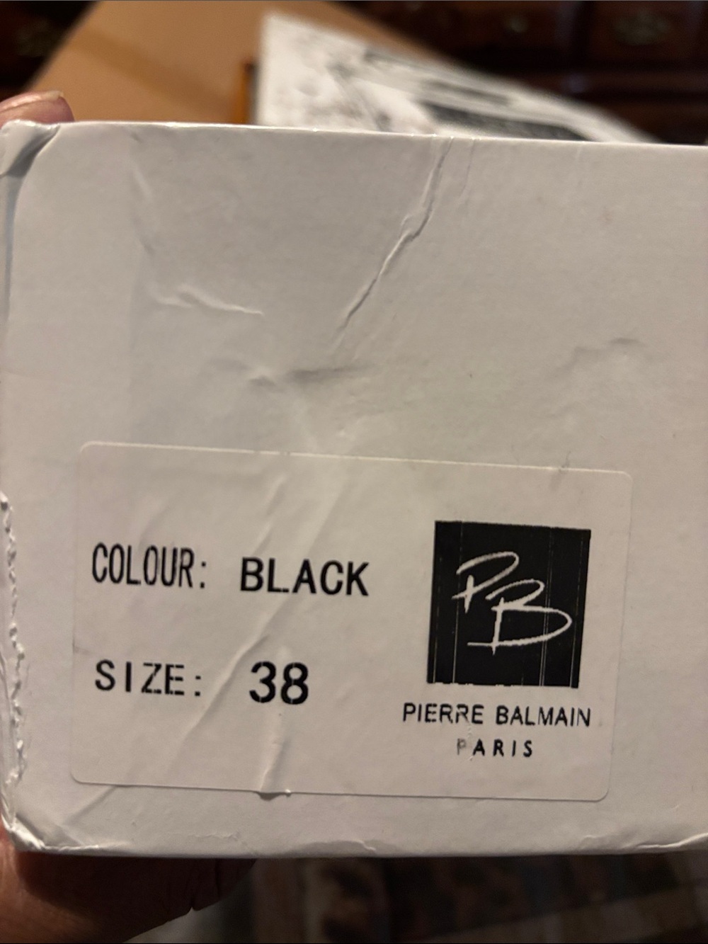 Balmain Black Leather Combat Boot with Gold Hardware - Picture 3 of 3